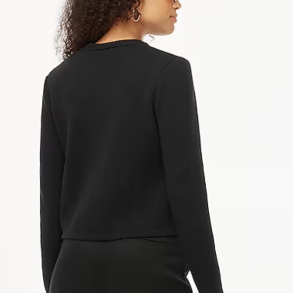 NWT J. Crew Factory Black Cotton lady jacket cardigan sweater SZ M - Picture 2 of 6